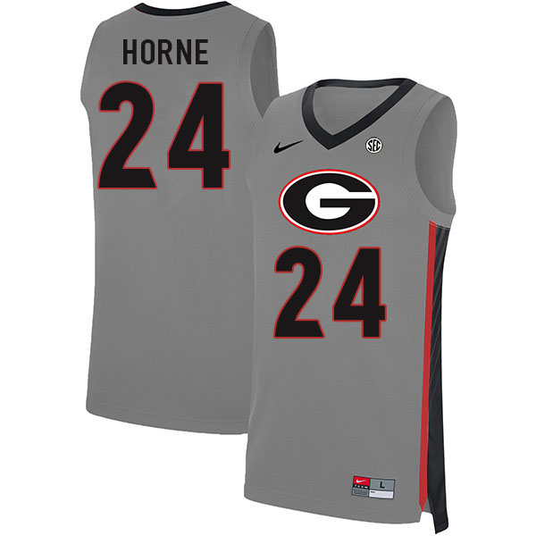 Georgia Bulldogs #24 P.J. Horne College Basketball Jerseys Sale-Gray